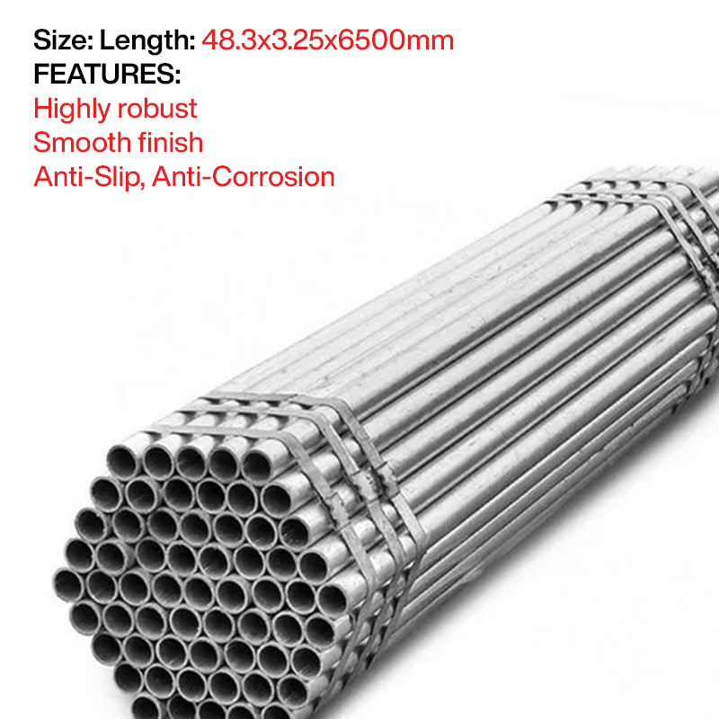 Scaffolding - Galvanized 21ft (6.5m) Steel Tubes Bundle of 61 pcs.