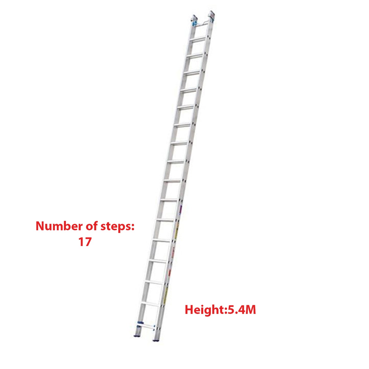 5.4M Industrial Standard 17 Step 150kg Aluminium Ladder for Roofs & Scaffolding