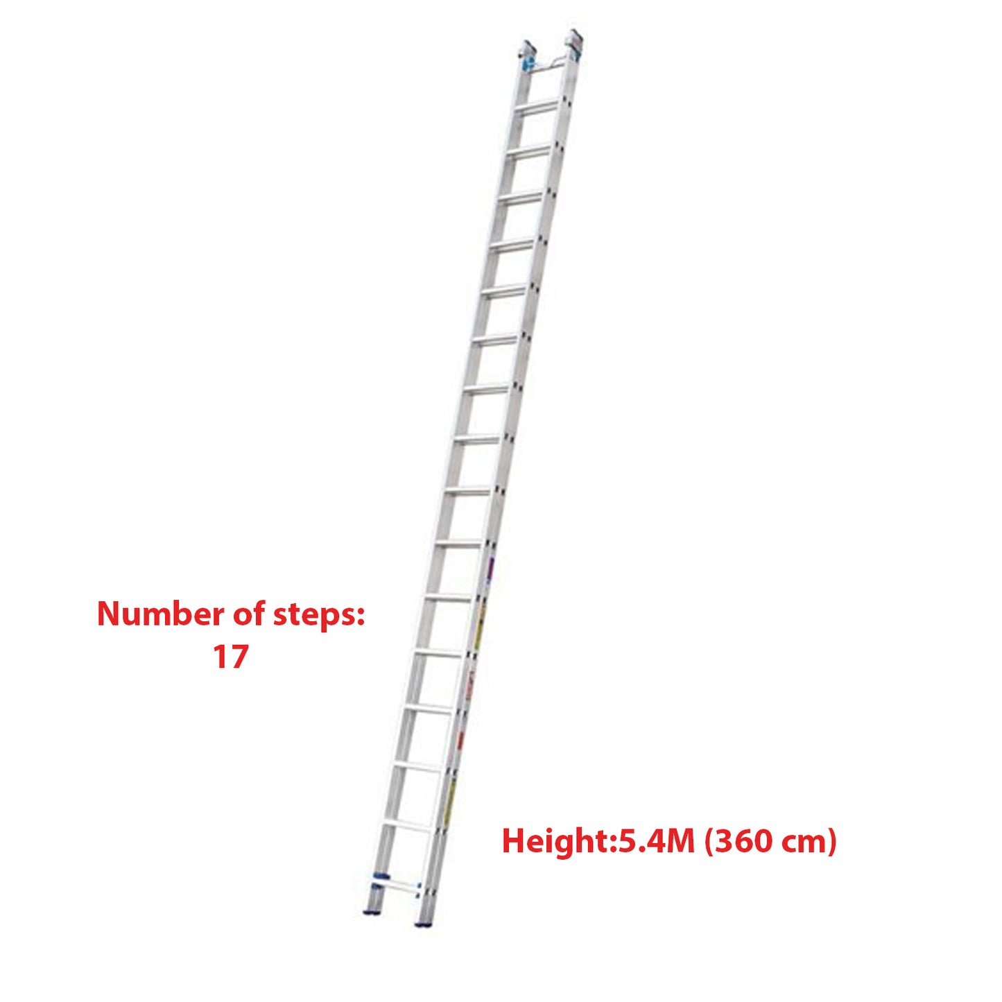 5.4M Industrial Standard 17 Step 150kg Aluminium Ladder for Roofs & Scaffolding