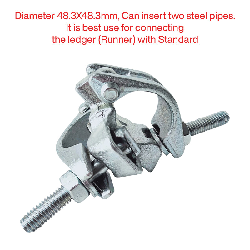 Scaffolding - Forged Double Coupler - 48.3mm * 48.3mm (Zinc Plated)