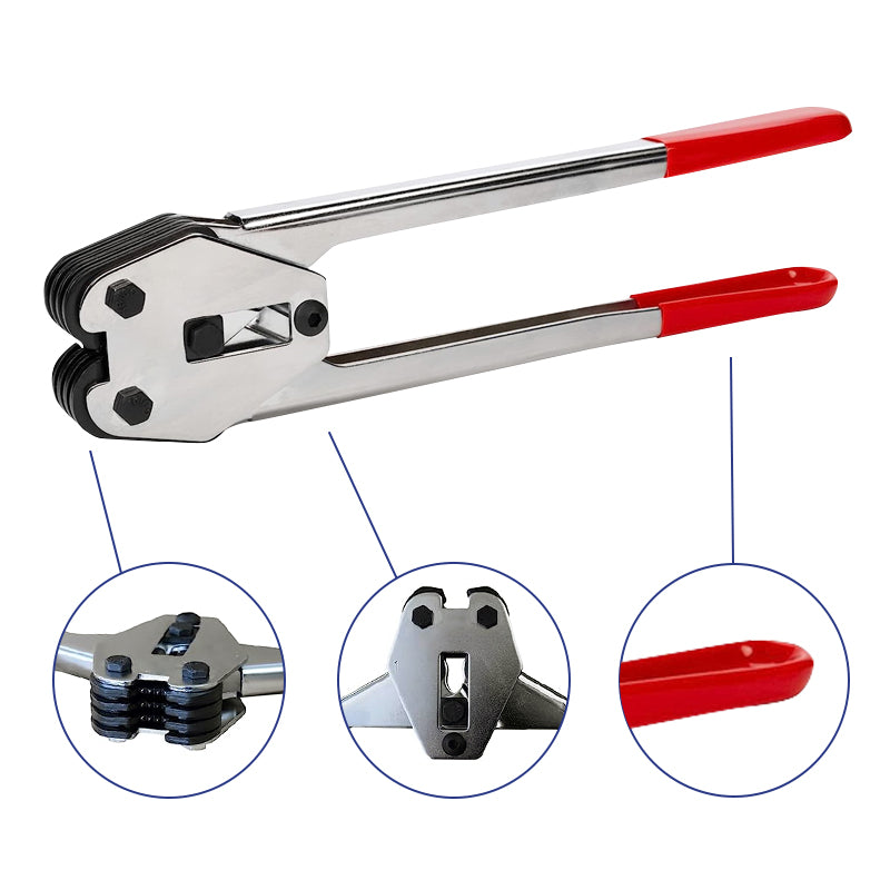 Strapping Crimper Tool -Double notched joint Crimper Sealer For 12mm, 16mm, 19mm